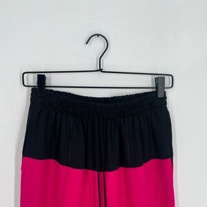 Hoss Intropia Black Pink Color Block 100% Wool Drawstring Seamed Trouser Pants